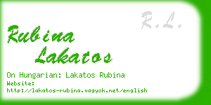 rubina lakatos business card